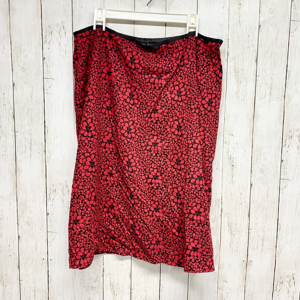 Y2K Cato Skirt Women Size 18/20W Retro Floral Elastic Waist Pull On Midi Slip